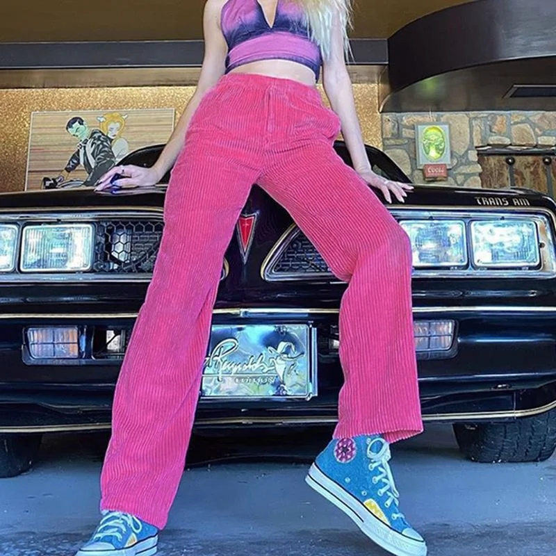 Pants Women Pink Hip Hop Style Corduroy High Waist Y2K E-girl Outfits Fashion Pocket 90s Streetwear Pantalon Femme Harajuku
Pants Women Pink Hip Hop Style Corduroy High Waist Y2K E-girl Outfits Fashion Pocket 90s Streetwear Pantalon Femme Harajuku