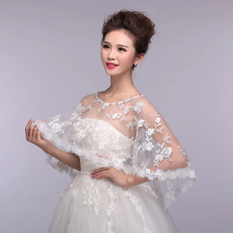 Wedding Wraps Lace Capes Veils Shawls with Delicate Flower Embroidery Bridesmaid Capelet Shrug for Party Evening Dress
Wedding Wraps Lace Capes Veils Shawls with Delicate Flower Embroidery Bridesmaid Capelet Shrug for Party Evening Dress