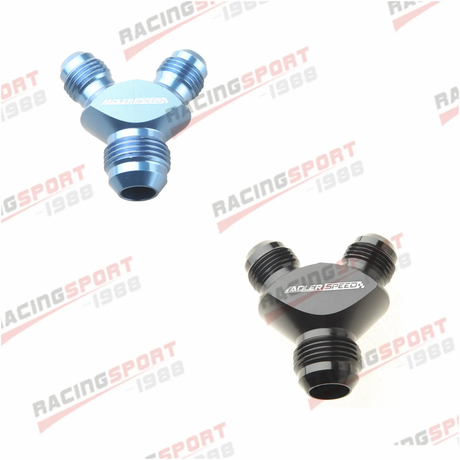 

ADLERSPEED Y Block Fitting Adapter 12AN AN12 Male To 2 x 10AN AN10 Male Aluminium Black/Blue