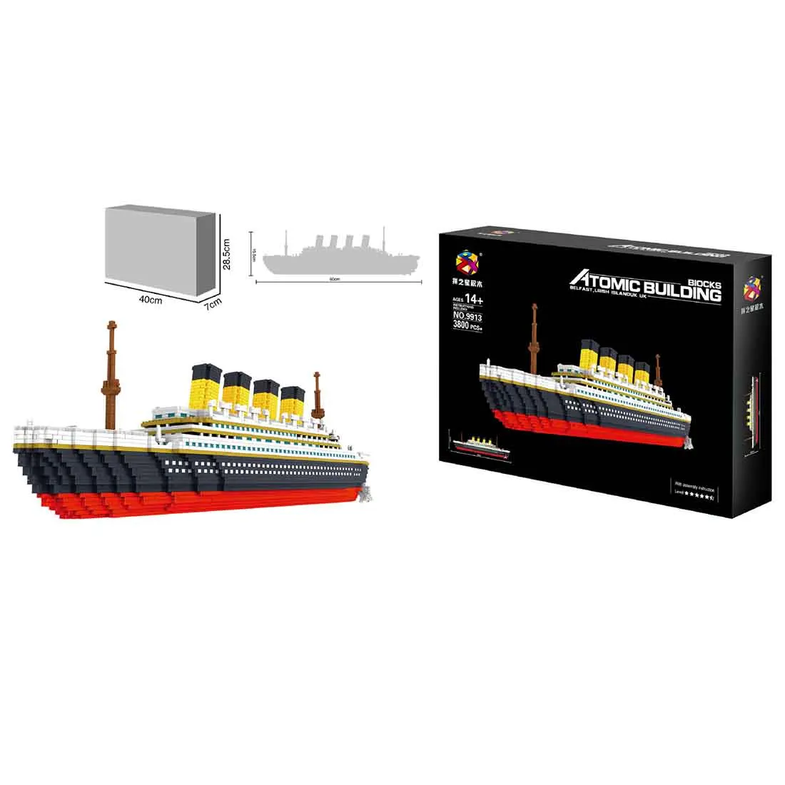 3800+Pcs Cruise Ship Model Titanic Ship Building Blocks Micro Particle Building Kit
3800+Pcs Cruise Ship Model Titanic Ship Building Blocks Micro Particle Building Kit