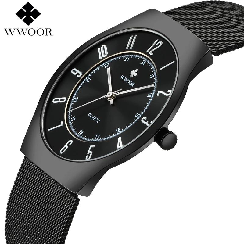 WWOOR Top Brand Luxury Men Thin Watches Men's Luminous Waterproof Casual Quartz Wristwatch Male Steel Mesh Slim Black Hand Clock
WWOOR Top Brand Luxury Men Thin Watches Men's Luminous Waterproof Casual Quartz Wristwatch Male Steel Mesh Slim Black Hand Clock