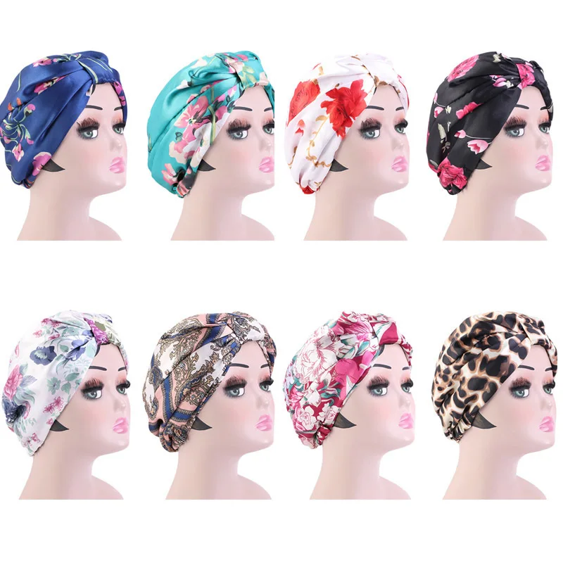 New Hot Sale Satin Hair Cap For Sleeping Printed Double-Layer Women's Styling Turban Silk Night Hat Haircare Chemotherapy Bonnet
New Hot Sale Satin Hair Cap For Sleeping Printed Double-Layer Women's Styling Turban Silk Night Hat Haircare Chemotherapy Bonnet
