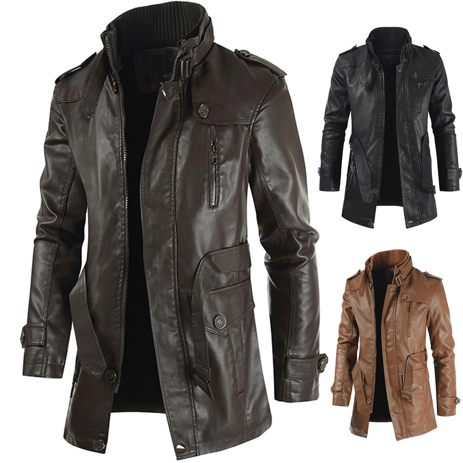 Leather Jacket Men's Casual Stand Collar High Quality Pu Men's Business Winter Jacket Velvet Motorcycle Men's Leather Jacket
Leather Jacket Men's Casual Stand Collar High Quality Pu Men's Business Winter Jacket Velvet Motorcycle Men's Leather Jacket