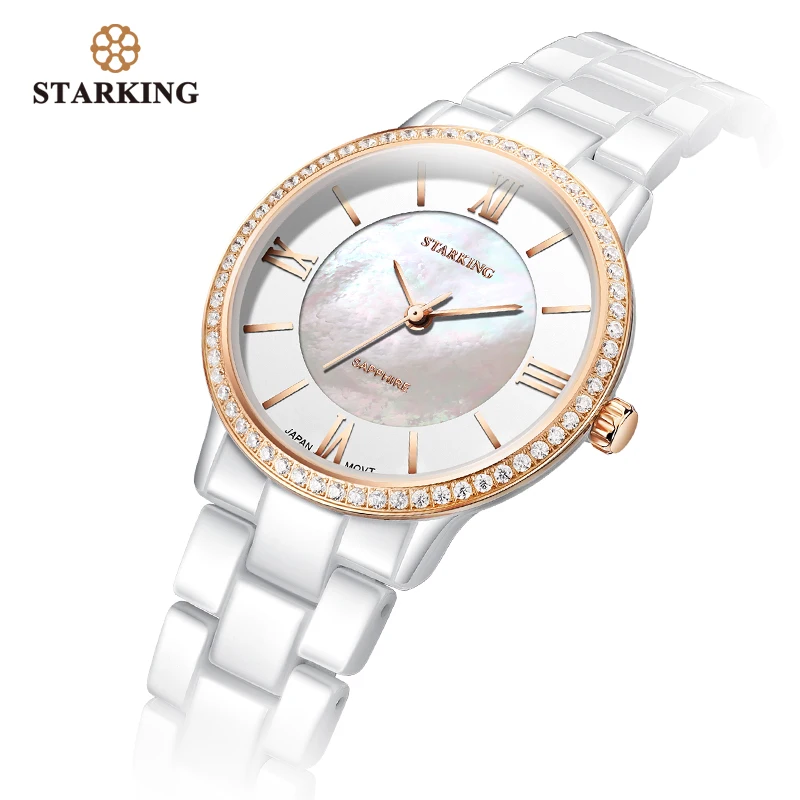 STARKING Luxury Women Watches White Ceramic Diamond Ladies Watch Gift Sapphire Quartz Wristwatch Relogios Femininos Clock
STARKING Luxury Women Watches White Ceramic Diamond Ladies Watch Gift Sapphire Quartz Wristwatch Relogios Femininos Clock