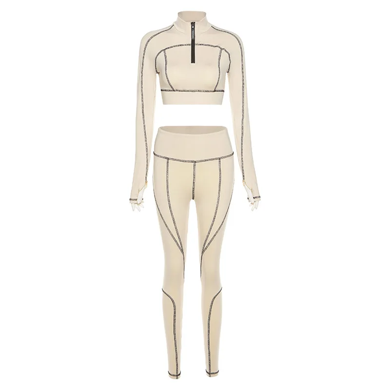Women Patchwork Zipper Cropped Top+High Waist Leggings Two Piece Set Casual Sporty Skinny Streetwear Fashion Tracksuit
Women Patchwork Zipper Cropped Top+High Waist Leggings Two Piece Set Casual Sporty Skinny Streetwear Fashion Tracksuit