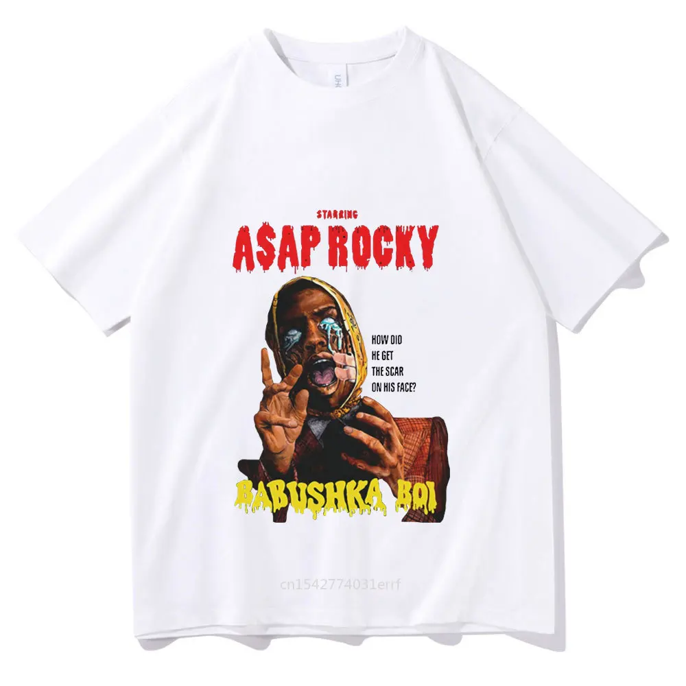 

ASAP Rocky Babushka Boi Print Tshirt Hip Hop Rapper T-shirt Harajuku Street Short Sleeve Fashion Casual Style T Shirt