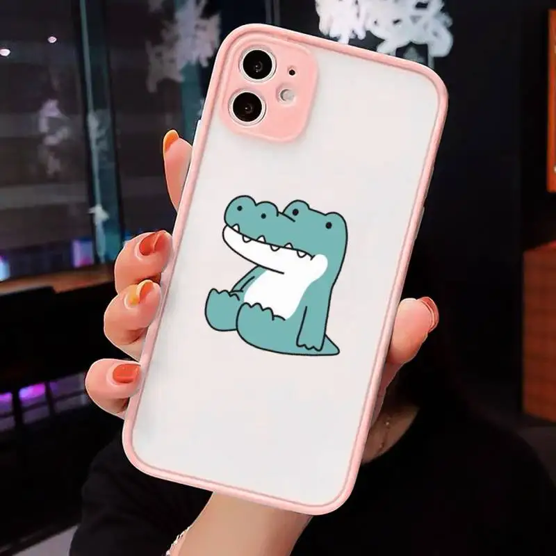 Cute Cartoon Crocodile green animal Phone Case Matte Transparent for iPhone 7 8 11 12 s mini pro X XS XR MAX Plus cover funda
Cute Cartoon Crocodile green animal Phone Case Matte Transparent for iPhone 7 8 11 12 s mini pro X XS XR MAX Plus cover funda