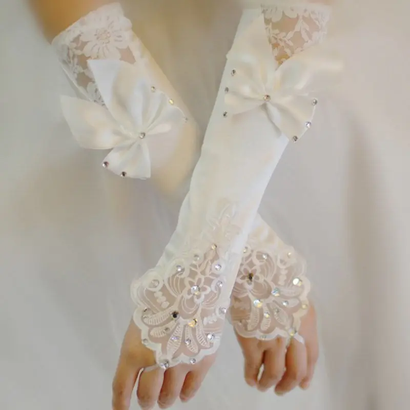 Women Bridal Long Gloves Fingerless Floral Lace Patchwork Mittens Glitter Rhinestone Big Bowknot Length Hook Finger Warmer
Women Bridal Long Gloves Fingerless Floral Lace Patchwork Mittens Glitter Rhinestone Big Bowknot Length Hook Finger Warmer