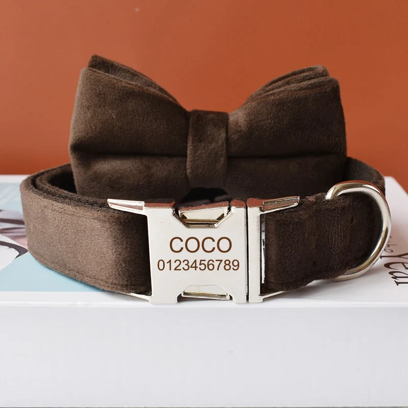 Free Engrave Fabric Dog Collar Leash Set For Medium Big Pet Necklace With Bow Tie Velvet Christmas Decoration Flannelette 11
Free Engrave Fabric Dog Collar Leash Set For Medium Big Pet Necklace With Bow Tie Velvet Christmas Decoration Flannelette 11