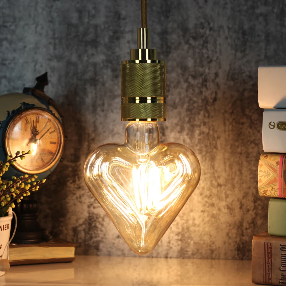 TIANFAN Led Bulbs Vintage Light Bulb 120mm Heart Gold Tint Glass 4W 220/240V E27 2500K Super Warm White Edison Led Bulb
TIANFAN Led Bulbs Vintage Light Bulb 120mm Heart Gold Tint Glass 4W 220/240V E27 2500K Super Warm White Edison Led Bulb