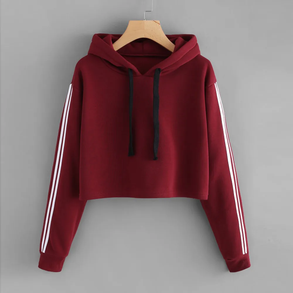 2021 New Fashion Hoodie Sports Shirt Women's Striped Long Sleeve Sportswear the girl's short autumn outwear
2021 New Fashion Hoodie Sports Shirt Women's Striped Long Sleeve Sportswear the girl's short autumn outwear