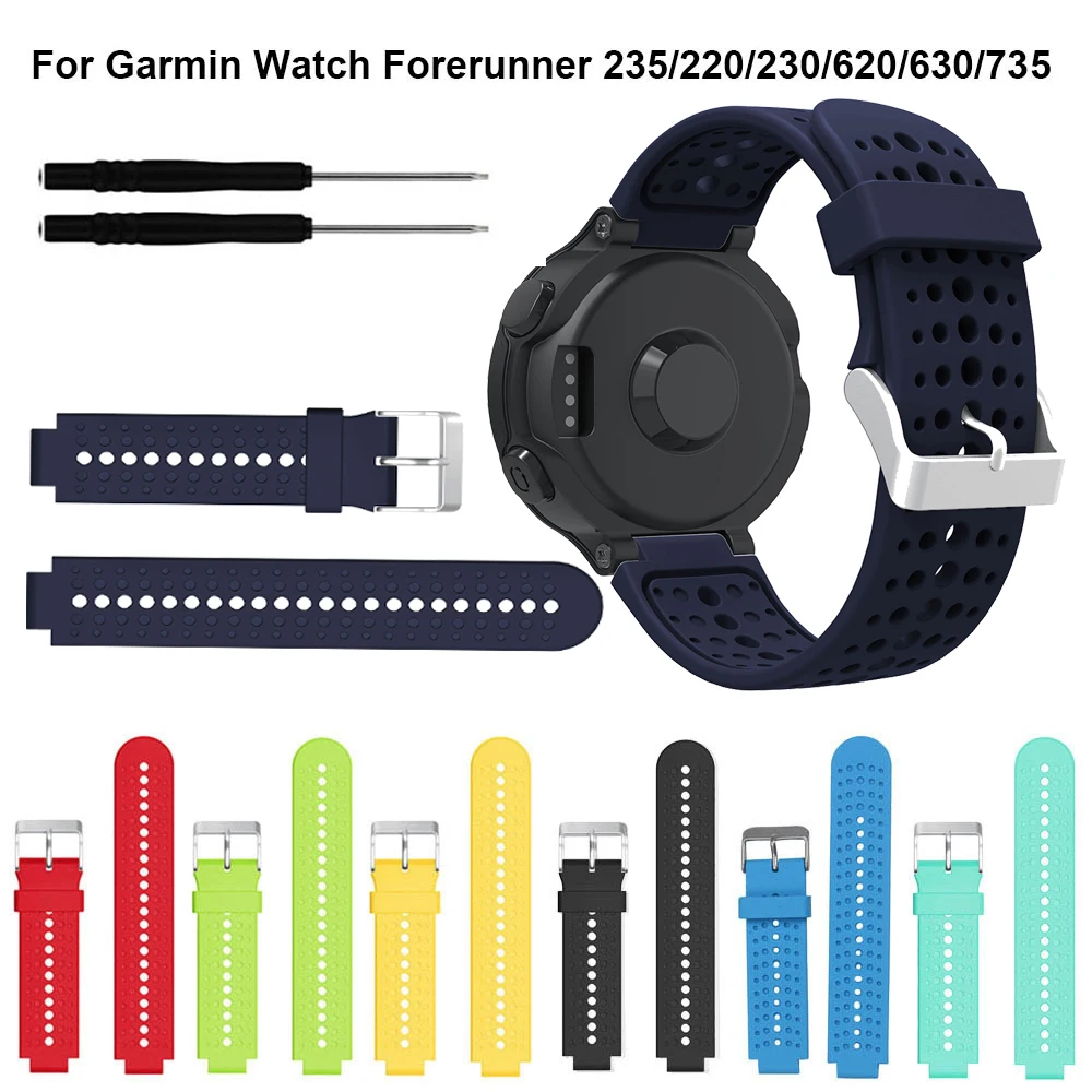 8 цветов Силиконовый ремешок для часов Garmin Forerunner 230 235 630 620 735 Approach S20 S5 S6 Смарт часы