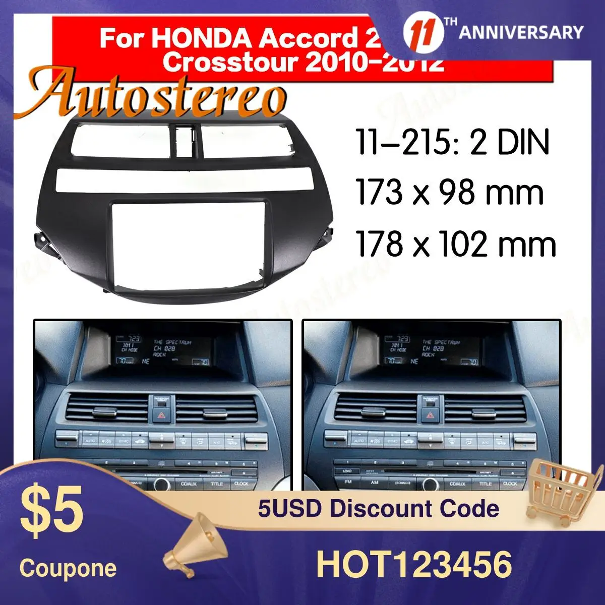 Рамка для панели верхней панели радиоприемника для Honda Accord 2008-2012 Crosstour 2010-2012, комплект установочных рамок для стереоприборной панели CD
Рамка для панели верхней панели радиоприемника для Honda Accord 2008-2012 Crosstour 2010-2012, комплект установочных рамок для стереоприборной панели CD