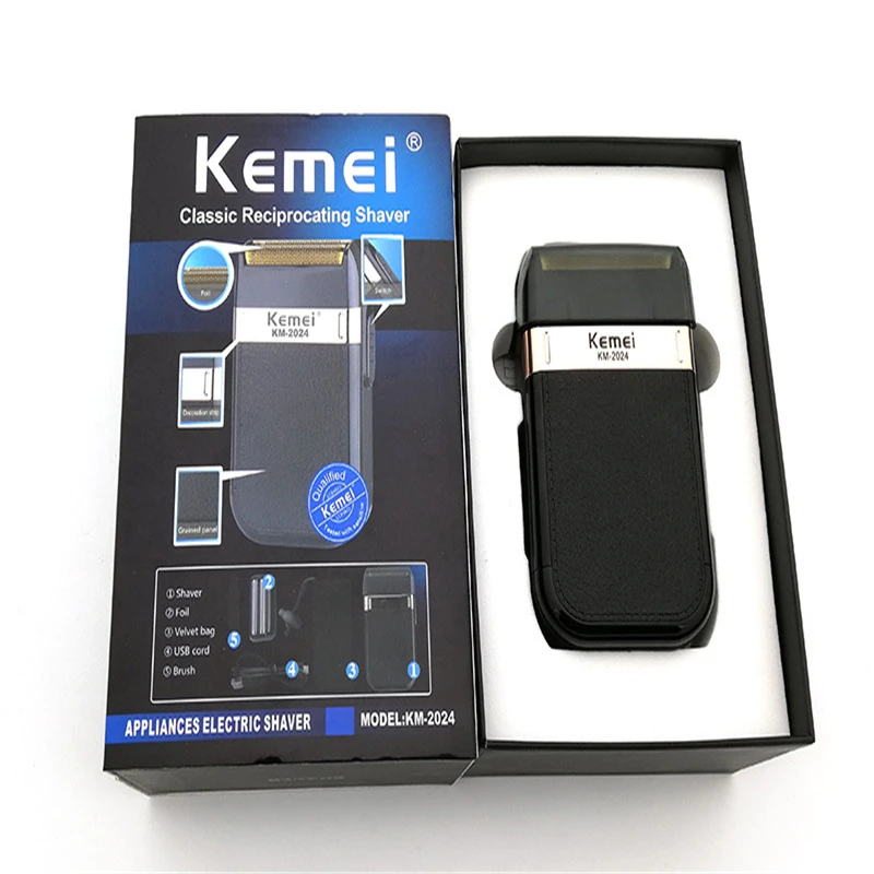 Kemei KM-2024 Electric Shaver for Men Twin Blade Waterproof Reciprocating Cordless Razor USB Rechargeable Shaving Machine
Kemei KM-2024 Electric Shaver for Men Twin Blade Waterproof Reciprocating Cordless Razor USB Rechargeable Shaving Machine