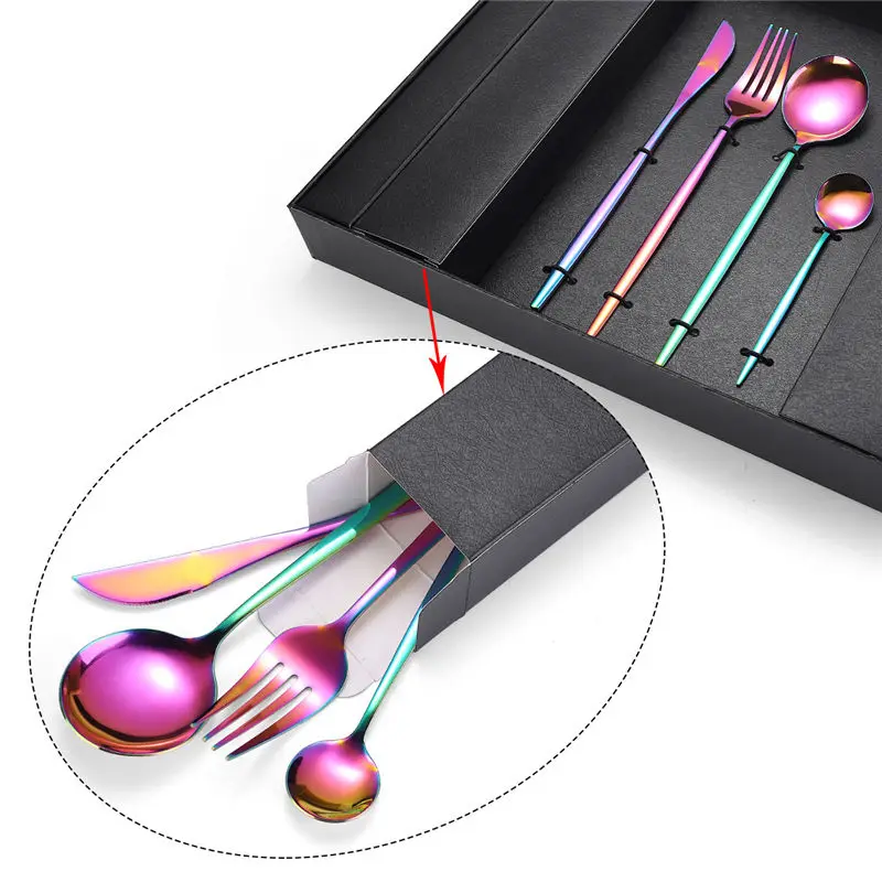 16 PCS Dinnerware Set Black 18/10 Stainless Steel Flatware Sets Tableware Cutlery Spoon Set Home Party Travel Tableware Set
16 PCS Dinnerware Set Black 18/10 Stainless Steel Flatware Sets Tableware Cutlery Spoon Set Home Party Travel Tableware Set