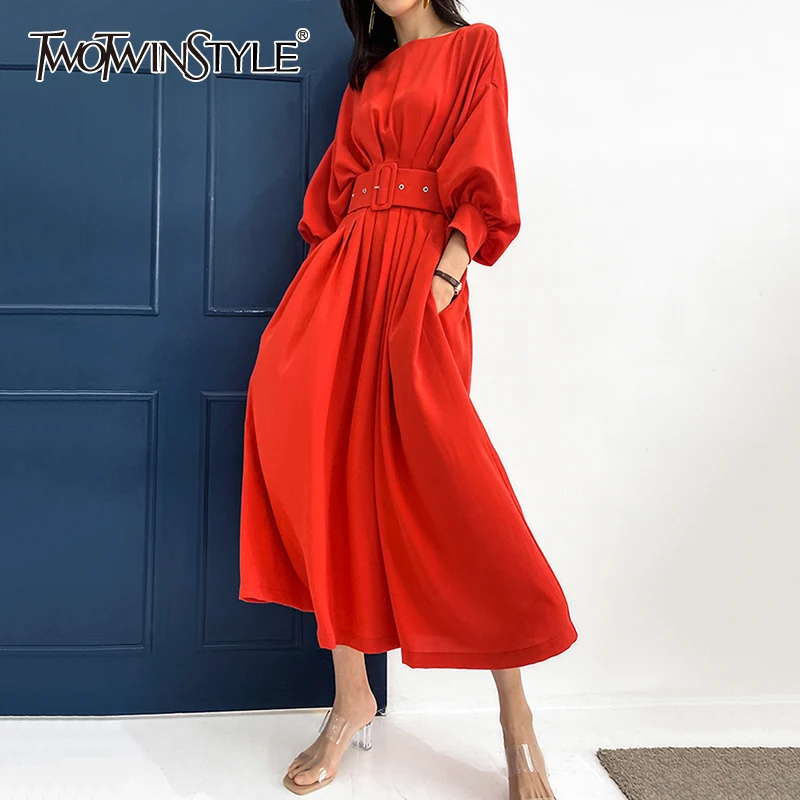 Женское винтажное платье TWOTWINSTYLE, облегающее платье с круглым вырезом, длинными рукавами-фонариками, высокой талией и поясом, 2019
Женское винтажное платье TWOTWINSTYLE, облегающее платье с круглым вырезом, длинными рукавами-фонариками, высокой талией и поясом, 2019