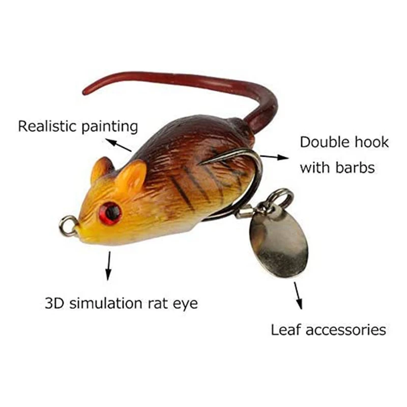6 Pcs Mouse Artificial Top Water Lures Baits,3D Mice Fishing Lure Kit for Bass Snakehead,Freshwater Soft Bait,Fish Bait
6 Pcs Mouse Artificial Top Water Lures Baits,3D Mice Fishing Lure Kit for Bass Snakehead,Freshwater Soft Bait,Fish Bait