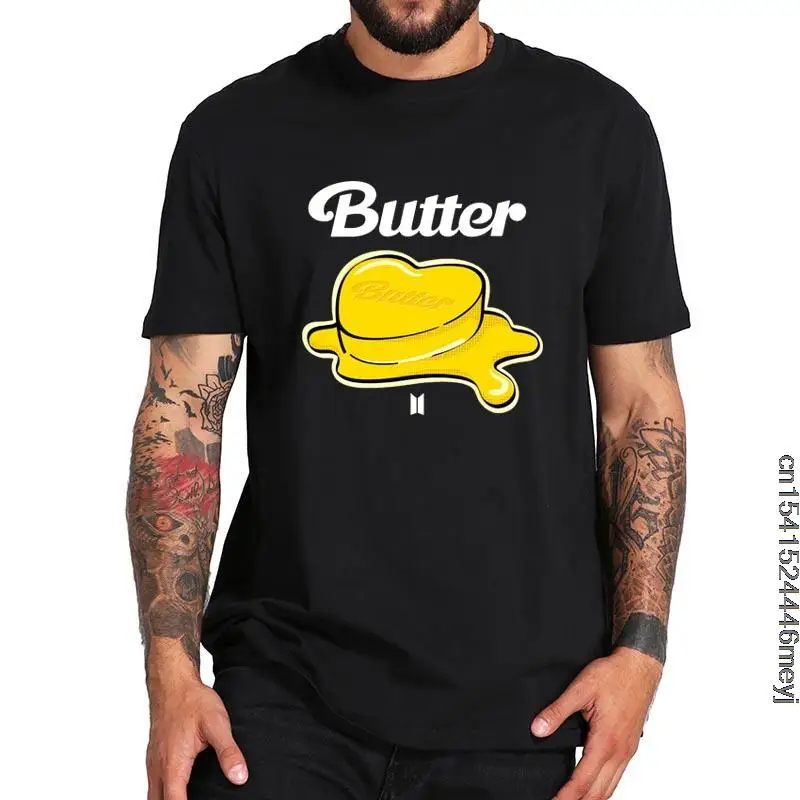 Butter T-shirt Dance-Pop EDM Korean Pop Band Cool Fashion Short Sleeve Homme Summer Soft 100% Cotton Top EU Size
Butter T-shirt Dance-Pop EDM Korean Pop Band Cool Fashion Short Sleeve Homme Summer Soft 100% Cotton Top EU Size