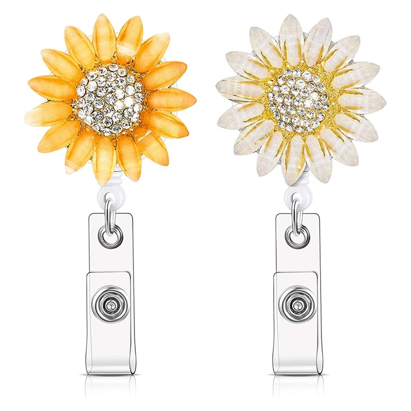 2 Pcs Crystal Rhinestone Sunflower Badge Reel Retractable Badge Clip For Decoration Supplies
2 Pcs Crystal Rhinestone Sunflower Badge Reel Retractable Badge Clip For Decoration Supplies