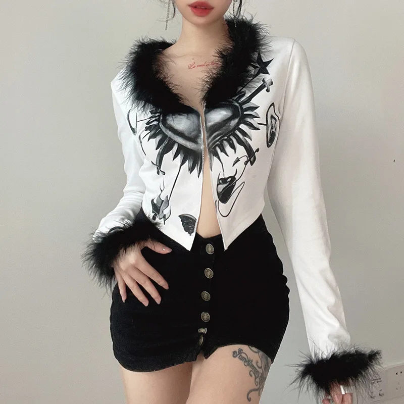 Feathers Woman Coat Aesthetic Ribbed Knitted Korean Cardagan Tops Front Lace Up Long Sleeve Spring Autumn Slim Fit Short Jacket 
Feathers Woman Coat Aesthetic Ribbed Knitted Korean Cardagan Tops Front Lace Up Long Sleeve Spring Autumn Slim Fit Short Jacket