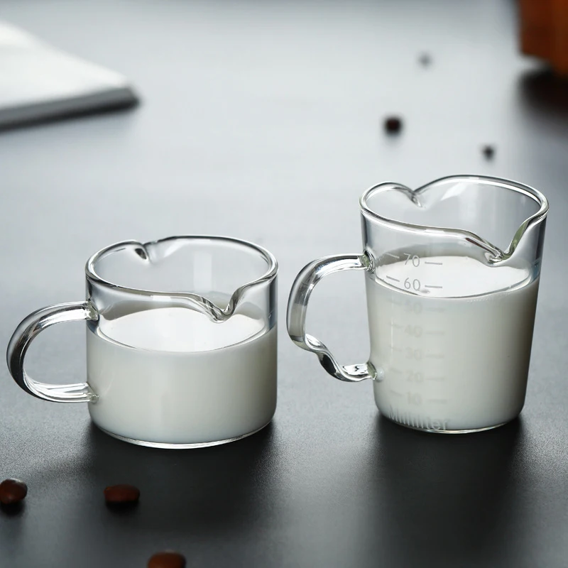 70ML Set of 2 Glass Milk Jug Twin Spout Pouring Coffee Cream Sauce Jug Barista Craft Coffee Latte Milk Frothing Jug Pitcher
70ML Set of 2 Glass Milk Jug Twin Spout Pouring Coffee Cream Sauce Jug Barista Craft Coffee Latte Milk Frothing Jug Pitcher