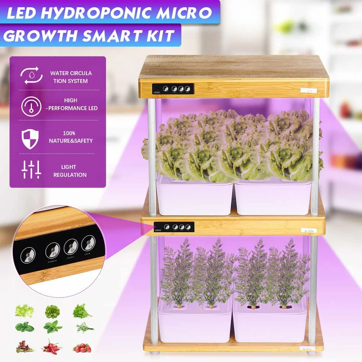 LED Light Indoor Plant Hydroponics Soilless Cultivation Plant Grow Light Flower Nursery Pot For Plant Automatic Nursery
LED Light Indoor Plant Hydroponics Soilless Cultivation Plant Grow Light Flower Nursery Pot For Plant Automatic Nursery