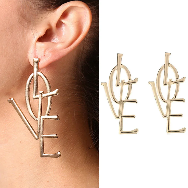 1pair Fashion Bohemian Punk Earrings Jewelry Big Love Letter Shape Earrings Best Gift for Women Girl
1pair Fashion Bohemian Punk Earrings Jewelry Big Love Letter Shape Earrings Best Gift for Women Girl