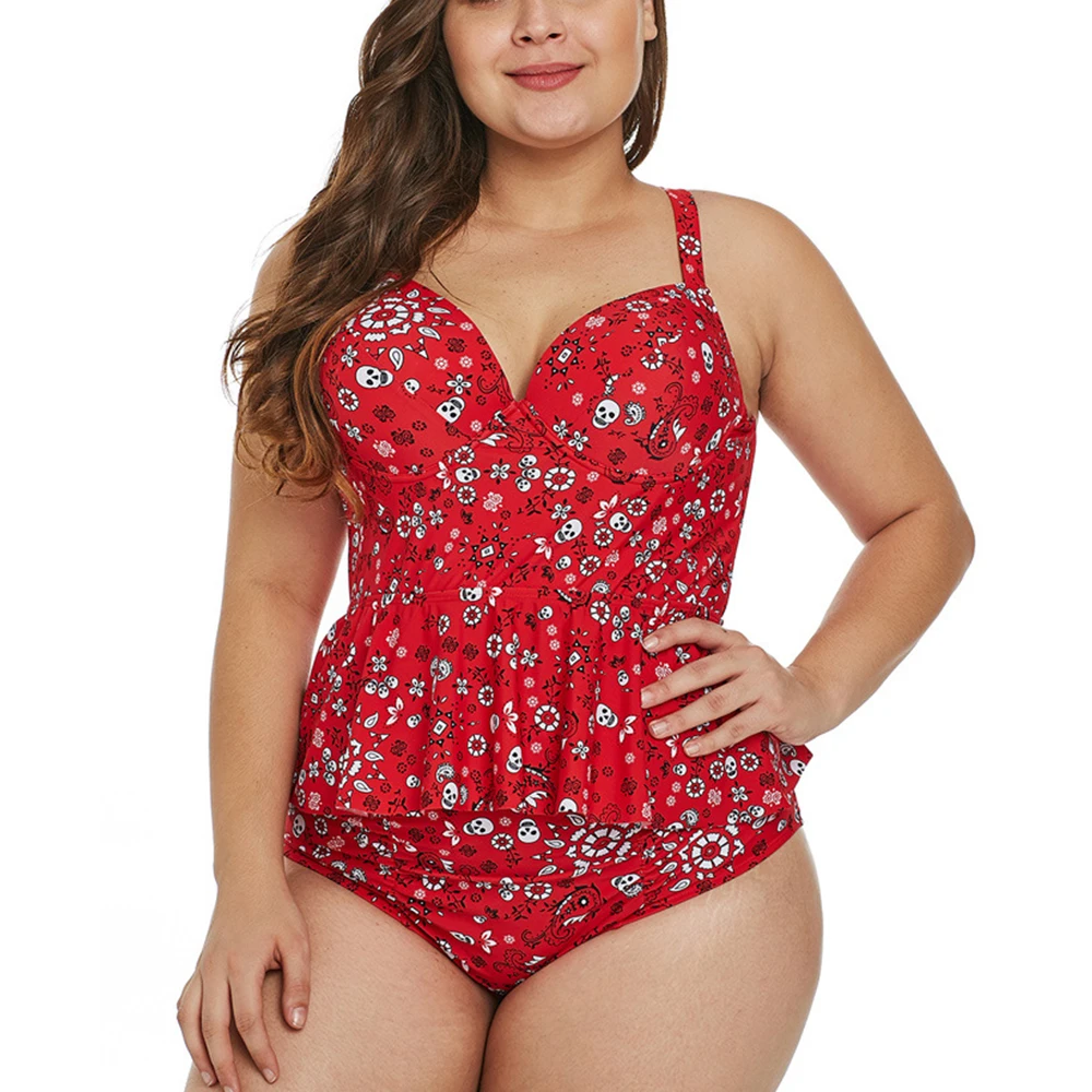 Women Plus Size Swimwear Fashion Spaghetti Strap Beach Wear Large Size 2 Pieces Swimming Wear Vintage Chic Swimsuits with Padded
Women Plus Size Swimwear Fashion Spaghetti Strap Beach Wear Large Size 2 Pieces Swimming Wear Vintage Chic Swimsuits with Padded