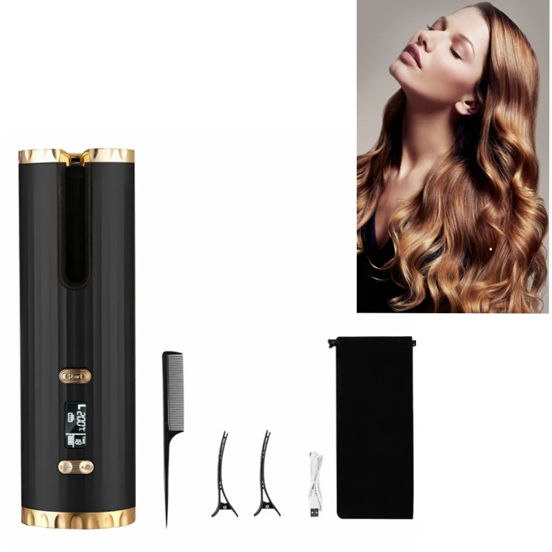Cordless Automatic Hair Curler USB Rechargeable Curling Iron Curls Waves LCD Display Ceramic Curly Rotating Curling Wave Styer
Cordless Automatic Hair Curler USB Rechargeable Curling Iron Curls Waves LCD Display Ceramic Curly Rotating Curling Wave Styer