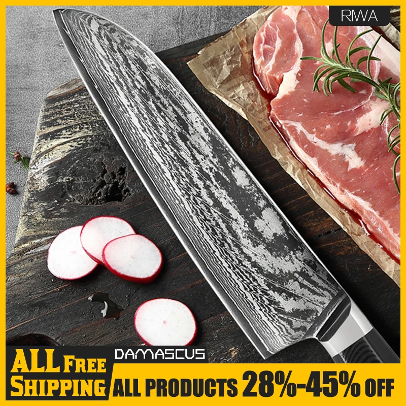 Kitchen chef's Knife Japanese Imported Forged Damascus Stainless AUS10 Steel Sharp Santoku Cleaver Slicing Utility Knives HRC60 
Kitchen chef's Knife Japanese Imported Forged Damascus Stainless AUS10 Steel Sharp Santoku Cleaver Slicing Utility Knives HRC60