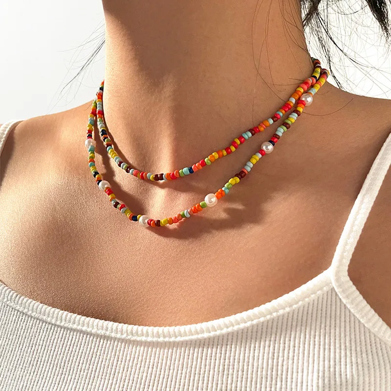 Cute Colorful Beads Chain Pearl Necklace for Women Fashion Clavicle Choker Necklace Female Jewelry Gifts 
Cute Colorful Beads Chain Pearl Necklace for Women Fashion Clavicle Choker Necklace Female Jewelry Gifts