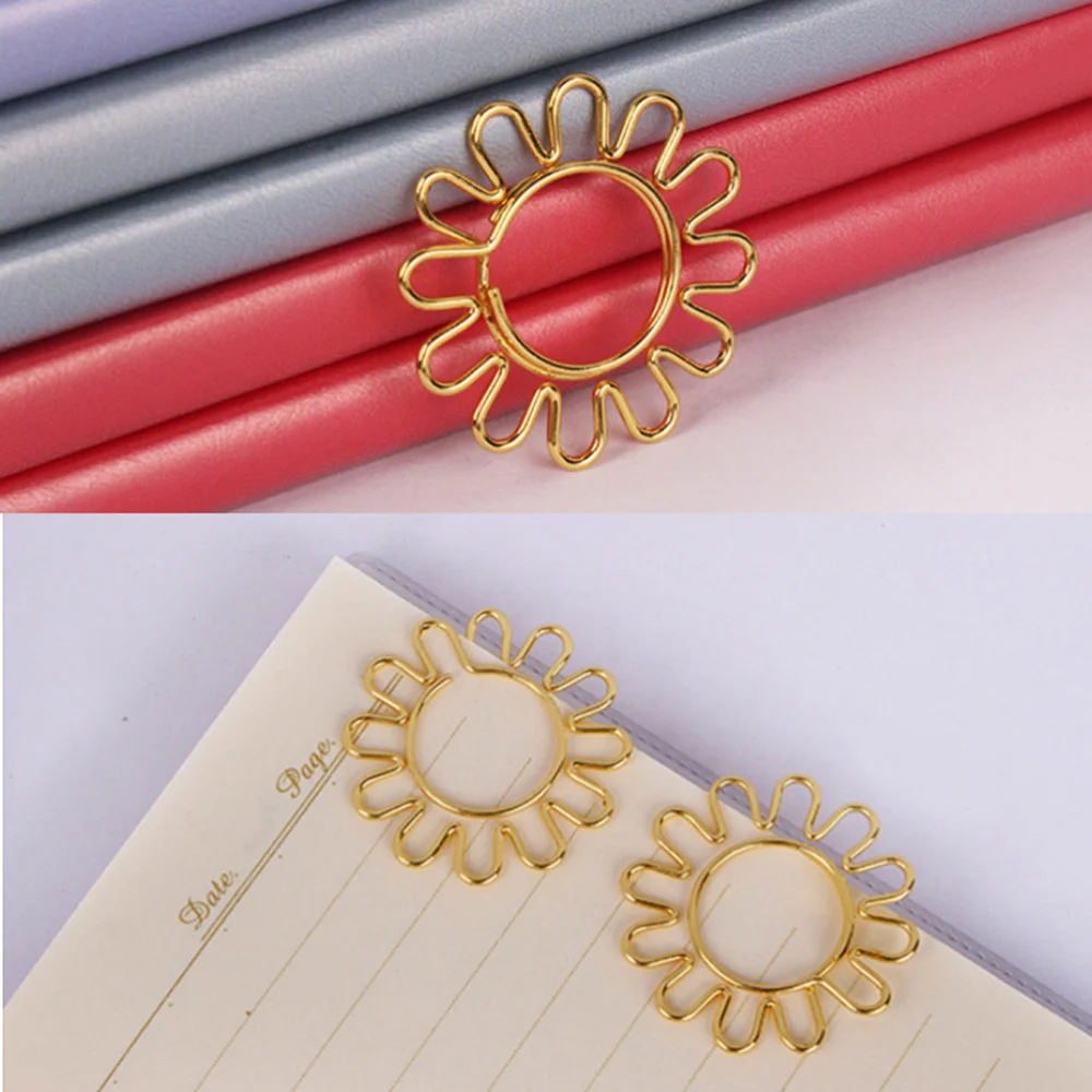 8pcs Paper Clips Golden Sunflower Shape Pin Clip Set for Home Office School (Golden)
8pcs Paper Clips Golden Sunflower Shape Pin Clip Set for Home Office School (Golden)
