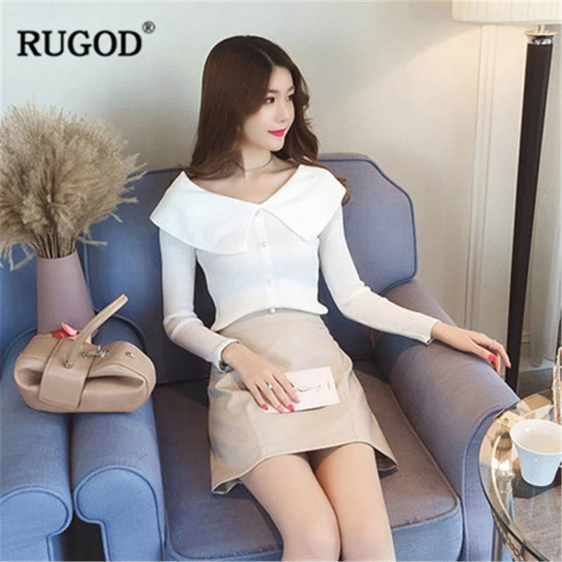 RUGOD New Fashion Female Solid Sweater 2019 Casual Irregular Neck Button Long Sleeve Knitted Pullovers For Women Sueter Mujer
RUGOD New Fashion Female Solid Sweater 2019 Casual Irregular Neck Button Long Sleeve Knitted Pullovers For Women Sueter Mujer