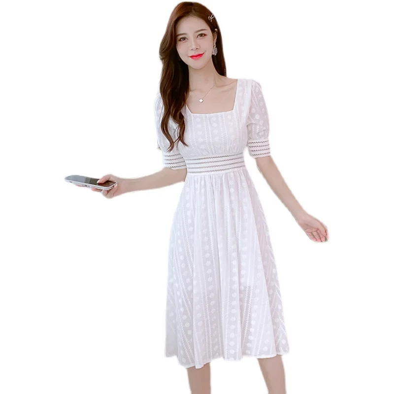 White Square-Cut Collar First Love Dress Women's 2020 Summer New Puff Sleeve Mid-Length Small Lace Dress
White Square-Cut Collar First Love Dress Women's 2020 Summer New Puff Sleeve Mid-Length Small Lace Dress