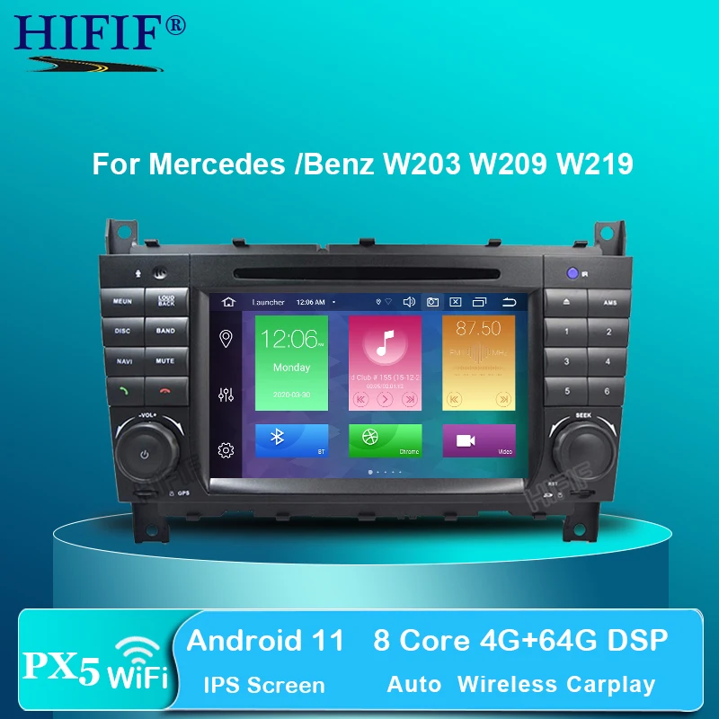 

DSP 7" 2 Din octa Core Android 11 Car DVD GPS For Mercedes/Benz C Class W203 2004-2007 C200 C230 C240 C320 C350 CLK W209 04-11