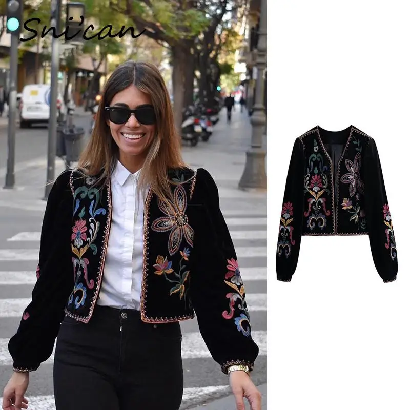 Black Floral Embroidery Velvet Outwear Fashion Open Stitch Ladies Shirt Long Sleeve Blouse Autumn Winter Female Chic Tops ZA
Black Floral Embroidery Velvet Outwear Fashion Open Stitch Ladies Shirt Long Sleeve Blouse Autumn Winter Female Chic Tops ZA