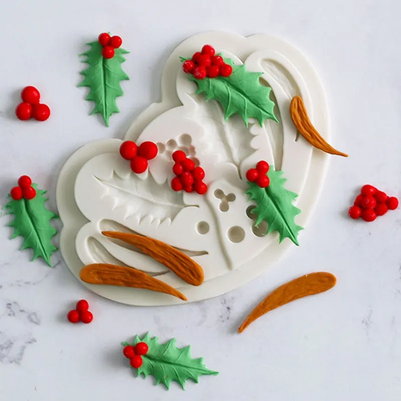 1PC Holly & Mistletoe Silicone Mold Fondant Mold Cake Decorating Tools Chocolate Gumpaste Mold L003
1PC Holly & Mistletoe Silicone Mold Fondant Mold Cake Decorating Tools Chocolate Gumpaste Mold L003