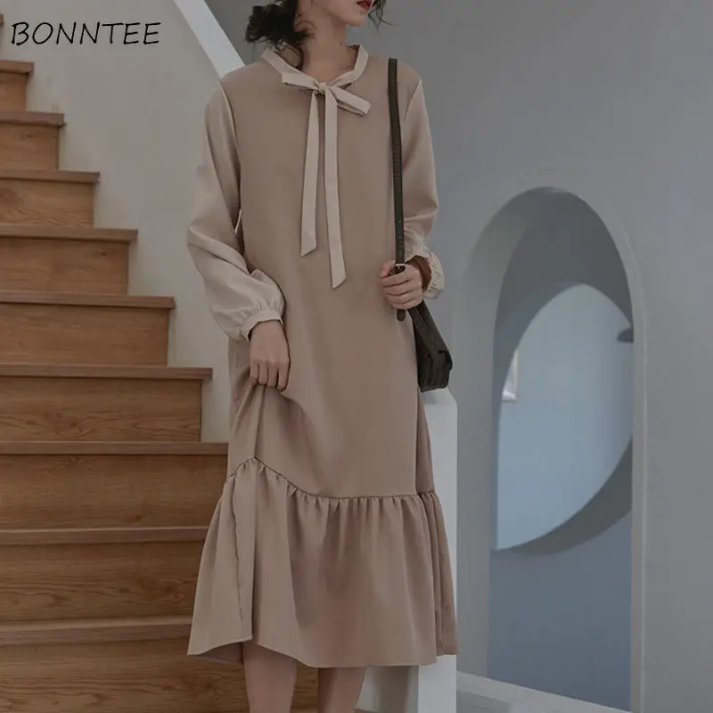 Dress Womens Elegant Fashionable Bow Trendy Patchwork Retro French Girls High Waist Maxi Dresses Female Temperament Ulzzang New
Dress Womens Elegant Fashionable Bow Trendy Patchwork Retro French Girls High Waist Maxi Dresses Female Temperament Ulzzang New