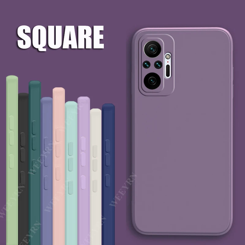 Чехлы для Redmi note 10 note10 Pro 5G 4G корпус квадратные мягкие защитные чехлы из жидкого