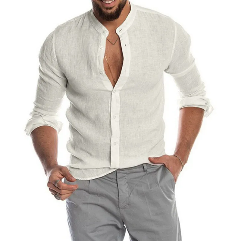 2021 New Summer Men Shirt Baggy Cotton Linen Solid Long Sleeve V-Neck Retro Top Blouse Streetwear Camisas Hombre
2021 New Summer Men Shirt Baggy Cotton Linen Solid Long Sleeve V-Neck Retro Top Blouse Streetwear Camisas Hombre