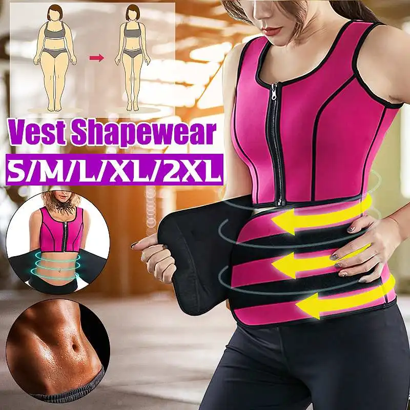 Women Body Shaper Sauna Vest Waist Trainer Double Belt Fat Burn Fitness Top Sweat Shirt Corset Top Abdomen Slimming Shapewear
Women Body Shaper Sauna Vest Waist Trainer Double Belt Fat Burn Fitness Top Sweat Shirt Corset Top Abdomen Slimming Shapewear
