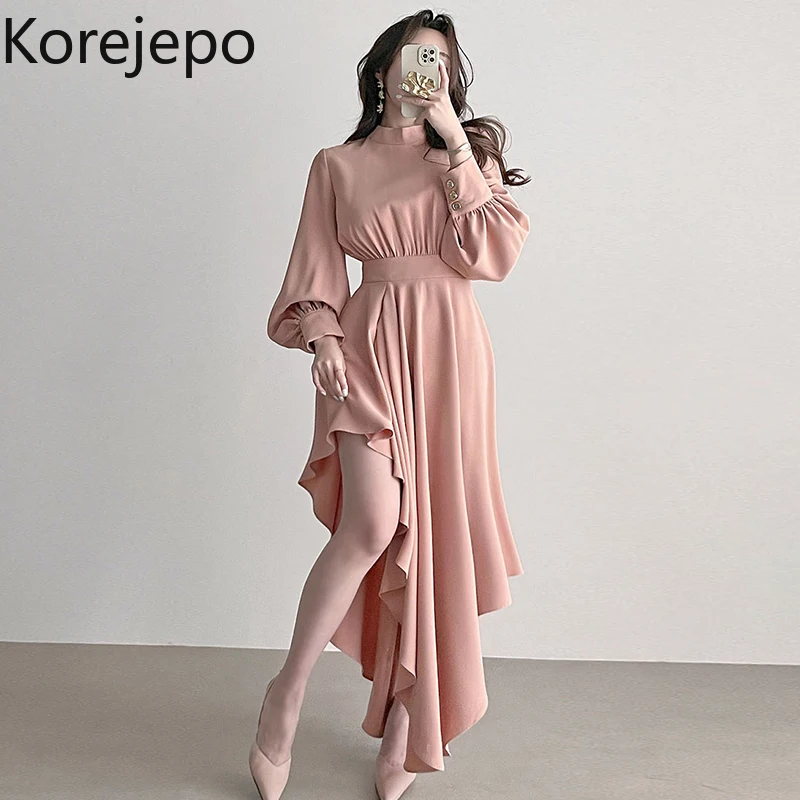 Женское платье в Корейском стиле, элегантное однотонное асимметричное платье с высокой талией и рукавами-фонариками, весна 2022
Женское платье в Корейском стиле, элегантное однотонное асимметричное платье с высокой талией и рукавами-фонариками, весна 2022