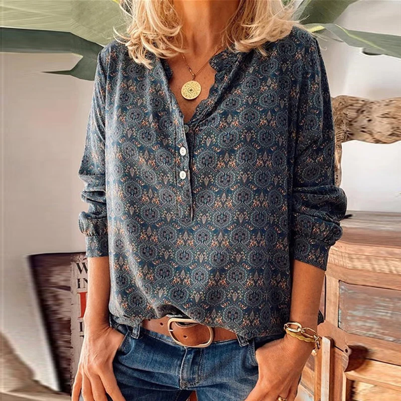 Women Vintage Printed Blouse 2020 Spring Autumn Suit Collar Button Long Sleeve Blouse Plus Size Ladies Casual Streetwear Blouses
Women Vintage Printed Blouse 2020 Spring Autumn Suit Collar Button Long Sleeve Blouse Plus Size Ladies Casual Streetwear Blouses