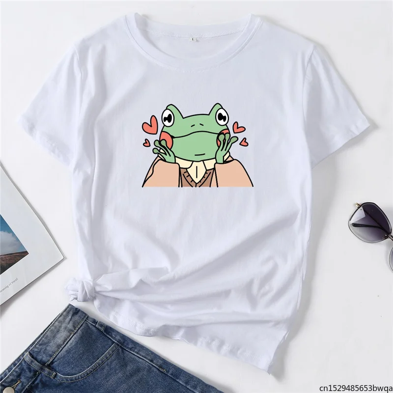 Cute Frog Love Heart Graphic Print Woman T-Shirt Summer Short Sleeve Female Tops Clothes
Cute Frog Love Heart Graphic Print Woman T-Shirt Summer Short Sleeve Female Tops Clothes