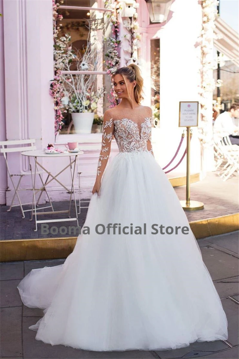 Booma vestido de novia Long Sleeve Wedding Dresses Beach 2020 Lace Appliqued Soft Tulle Bridal Gowns Boho Princess Party Dress
Booma vestido de novia Long Sleeve Wedding Dresses Beach 2020 Lace Appliqued Soft Tulle Bridal Gowns Boho Princess Party Dress