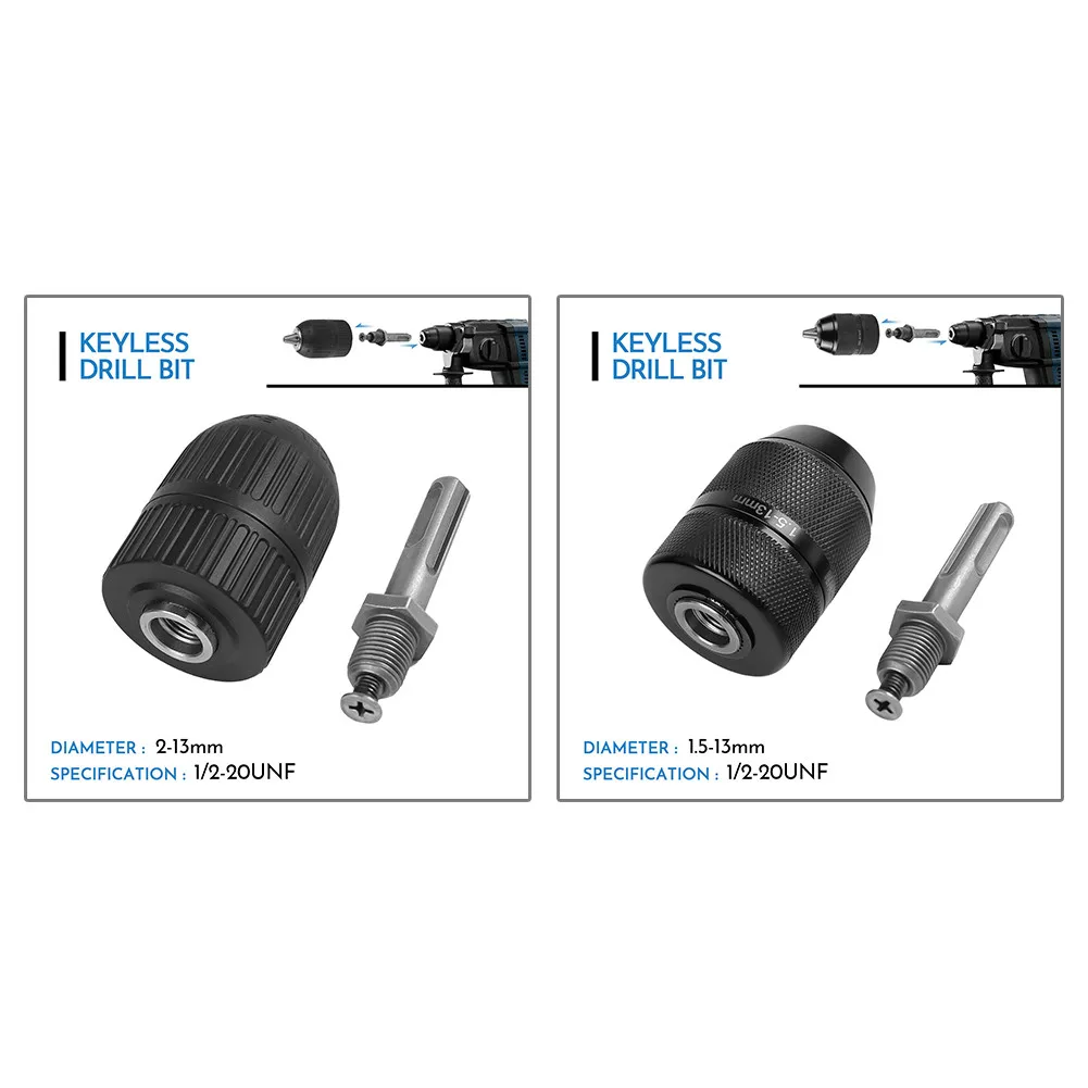1/2\" Keyless Chuck Conversion Hex Shank Adapter Drill Bit Quick Change Driver For Clamping 0.059"X0.51" OR 1/5"-1/2" Drill Bits
1/2\" Keyless Chuck Conversion Hex Shank Adapter Drill Bit Quick Change Driver For Clamping 0.059"X0.51" OR 1/5"-1/2" Drill Bits