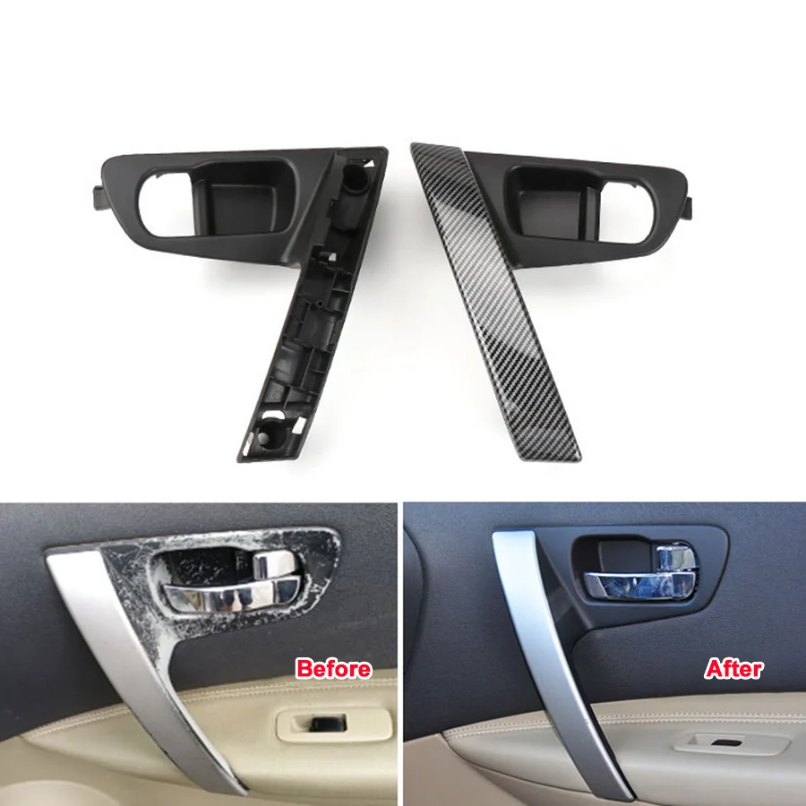 Interior door handle suitable For Nissan Qashqai 2008 – 2015 model interior base, black silver carbon fiber Car accessories
Interior door handle suitable For Nissan Qashqai 2008 – 2015 model interior base, black silver carbon fiber Car accessories