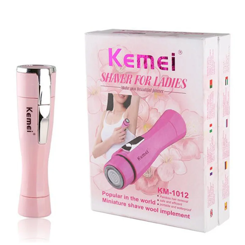 

KEMEI KM-1012 Electric Epilator Lady Women Bikini Line Shaver Razor Body Hair Remover Removal Depilation Machine by AA Battery