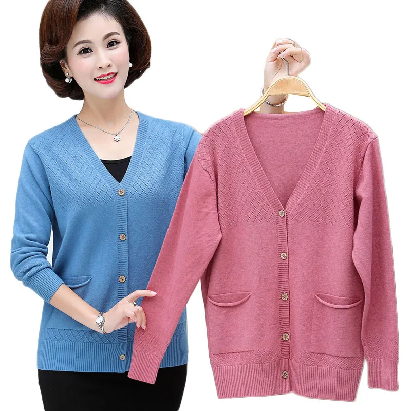 Middle-aged And Elderly Mother Spring Short Knitted Cardigan Women V-Neck Long Sleeve Sweater Coat Fall Thin Female Knitwear 462
Middle-aged And Elderly Mother Spring Short Knitted Cardigan Women V-Neck Long Sleeve Sweater Coat Fall Thin Female Knitwear 462