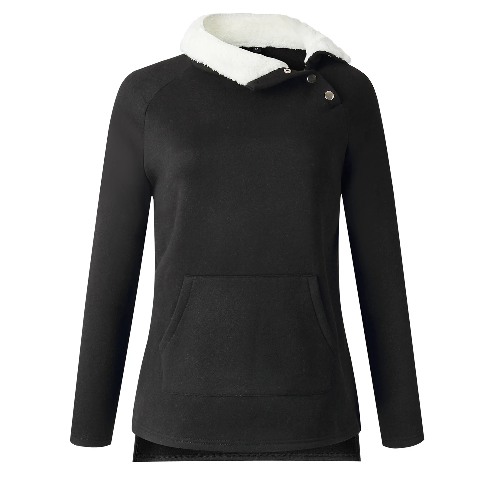 Women Autumn Plush Pullover Sweatshirt Oblique Button Neck Long Sleeve Warm Coat Casual Hooded Pullover Clothes Sweatshirt
Women Autumn Plush Pullover Sweatshirt Oblique Button Neck Long Sleeve Warm Coat Casual Hooded Pullover Clothes Sweatshirt